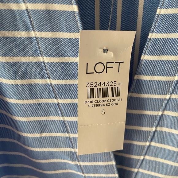 NWT LOFT Dress | Blue w// White Stripes | 3/4 Sleeves | Size Small - Picture 2 of 4